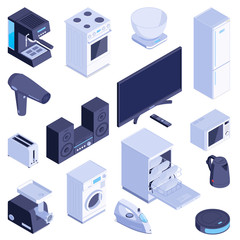 Isometric Domestic Machines Set