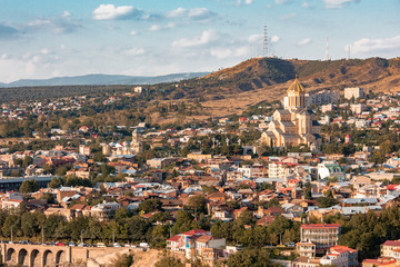 View of Tbilisi from the fortress at sunset