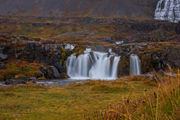 Dynjandi waterfall in the westfjords of Iceland. September 2019