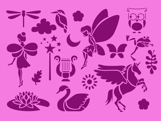 pink fairy stencils art set