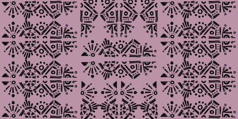 Nice nativ hand-drawn ikat background - Ethnic folk ornamental seamless pattern