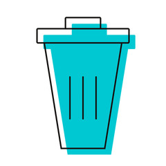 Metal trash box. Design element. Vector illustration. Icon with shadow isolated on white background.