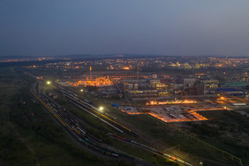 Fototapeta na wymiar Night chemical factory