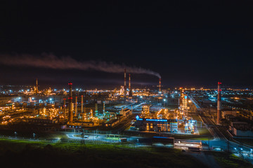 Fototapeta na wymiar Oil refinery night