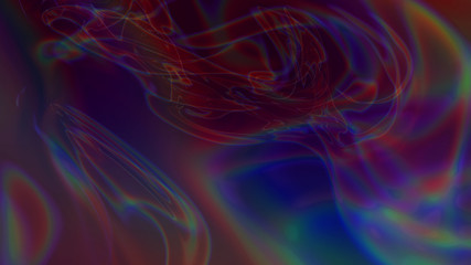 smooth glowing lines on the background of spectral divorces abstract drawing, 3d render