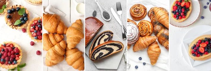  Collage van foto& 39 s met verschillende smakelijke gebakjes © Pixel-Shot