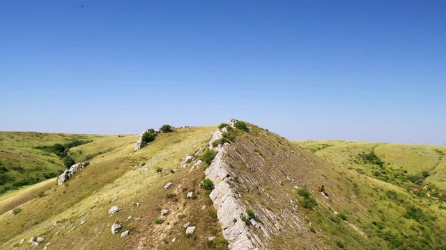 Mountains Two sisters, Seversky Donets river, landscapes in Russia, view from above