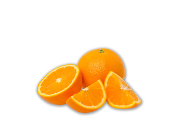 fresh oranges isolated on white background