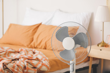 Fototapeta Modern electric fan in bedroom obraz