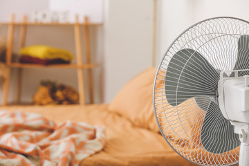 Fototapeta Modern electric fan in bedroom obraz