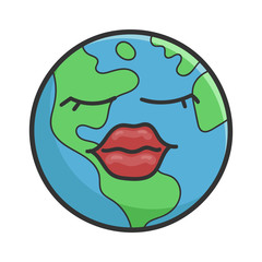 Female planet earth cartoon illustration