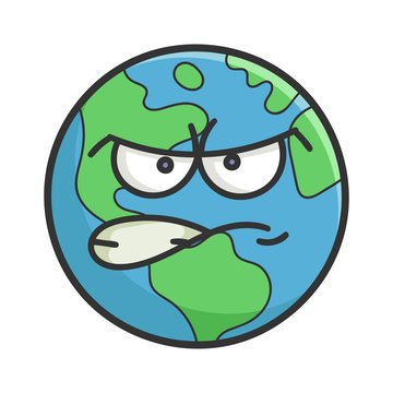 Mad planet earth cartoon illustration