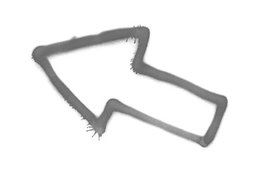 Graffiti diagonal arrow sprayed on white isolated background