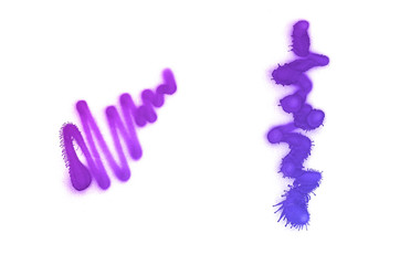 Graffiti liquid strokes sprayed on white isolated background