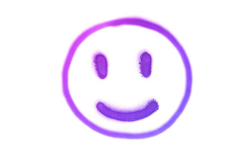 Graffiti smile sign sprayed on white isolated background