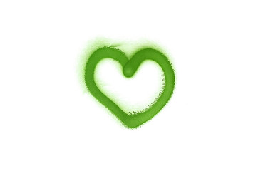 Graffiti heart sign sprayed on white isolated background