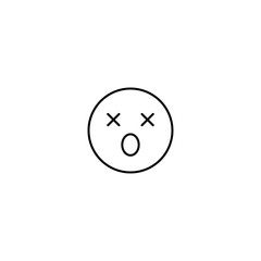 Set of outline emoticons, colorful emoji isolated on white background, vector illustration, smile icon set