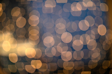 Festive light bokeh, trandy yellow background.