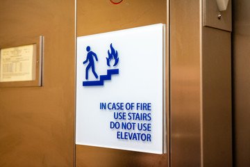incase of fire instruction signage