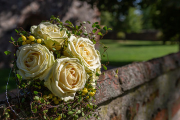 gelbe Rosen als Bouquet