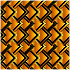 Abstract geometric pattern with Square. Seamless vector background. Black and gold ornament. Scales or shells criss cross lace ornament. Minimalist geometric design. Luxury vintage illustration.
