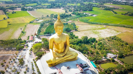A beautiful view of Wat Muang temple in Ang Thong, Thailand.