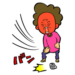 大阪のおばちゃんスマホを叩き壊す