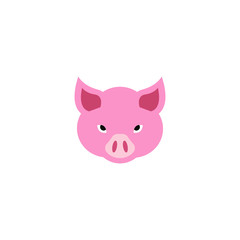 Mascot Head of an pig, angry face logo