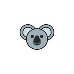 Cute Koala Face Vector Logo
