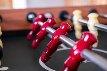 close up of fooseball players