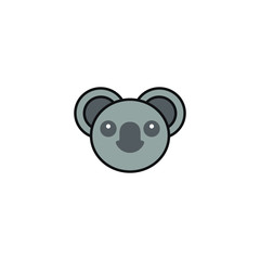 Cute Koala Face Vector Logo