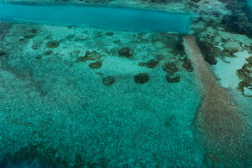 Aerial view, in the outer reef of the South Male Atoll Maldives