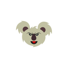 Koala cute bear in vector, an Australian animal, angry koala