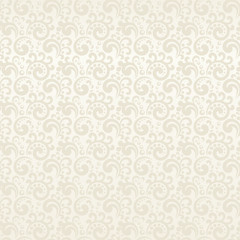 Seamless cream abstract pattern with plant elements