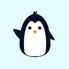 face penguin design element logo template