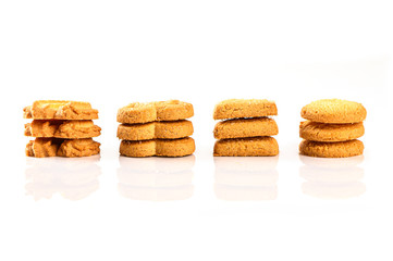  Butter cookies on white background