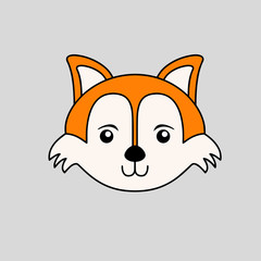 cartoon fox icon, Cute fox. Vector animal