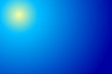 Obraz premium Gradient blue yellow, sun, sky