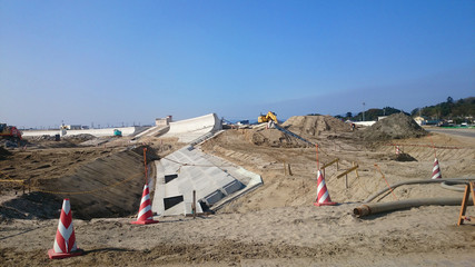 土土木工事　パワーショベル