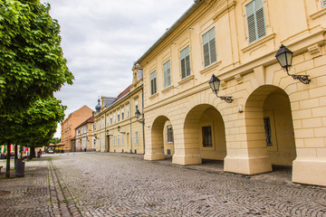 Fototapeta na wymiar Osijek / Croatia: 10th May 2019: Holy trinity square in medieval fortification tvrdja in Osijek