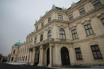 Fototapeta na wymiar Vienna, Austria / 24th January 2019: Belvedere palace during Winter