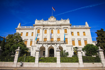 Obraz premium Rijeka, Croatia / 22nd March 2019: Maritime and History Museum of the Croatian Littoral Rijeka, Governor’s Palace, Pomorski i povijesni muzej Hrvatskog primorja Rijeka,