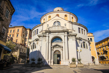 Fototapeta na wymiar Rijeka, Croatia / 22nd March 2019: Cathedral of Saind Vid, Sveti Vid in Rijeka, Croatia