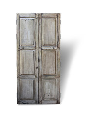 Vintage wooden door isolated on white background. This has clipping path.