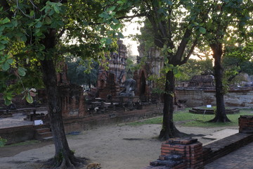 A beautiful view of buddhist temple in Ayutthaya, Thailand.