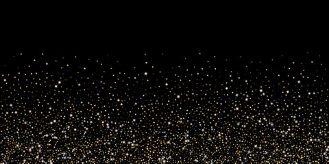 Gold Glitter Stars. Luxury Shiny Confetti.