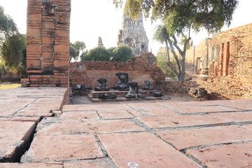 A beautiful view of buddhist temple in Ayutthaya, Thailand.