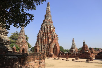 Fototapeta premium A beautiful view of buddhist temple in Ayutthaya, Thailand.