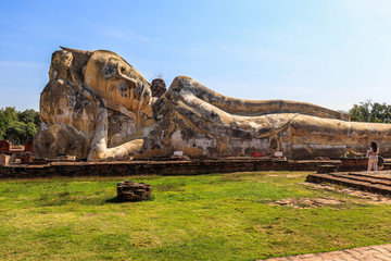 A beautiful view of Wat Lokaya Sutharam temple in Ayutthaya, Thailand