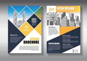 Business abstract vector template. Brochure design, cover modern layout, annual report, poster, flyer in A4 with colorful triangles, geometric shapes for tech, science, market with light background